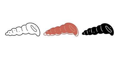 Seashell in different colors. Doodle clip art for your projects. vector