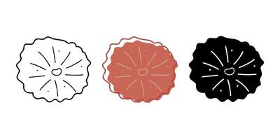 Set with coral in different colors. Doodle clip art for your projects. vector