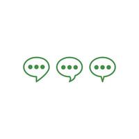 Speech bubble icon. Chat symbol. Flat design style eps10. green chat bubble collection illustration. Design illustration element with comic design themes, clouds and speech bubbles vector