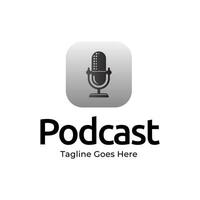 Podcast or Radio Logo design using Microphone icon vector