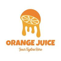 Fresh orange juice logo template design . Business logo for lemon juice, squeezed citrus, smoothies or lemonade. vector