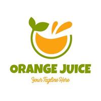 Fresh orange juice logo template design . Business logo for lemon juice, squeezed citrus, smoothies or lemonade. vector