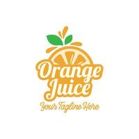 Fresh orange juice logo template design . Business logo for lemon juice, squeezed citrus, smoothies or lemonade. vector