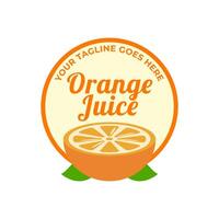 Fresh orange juice logo template design . Business logo for lemon juice, squeezed citrus, smoothies or lemonade. vector