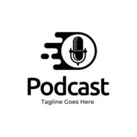 Podcast or Radio Logo design using Microphone icon vector