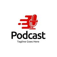Podcast or Radio Logo design using Microphone icon vector
