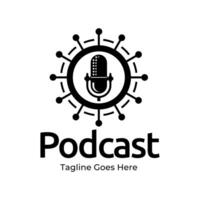 Podcast or Radio Logo design using Microphone icon vector