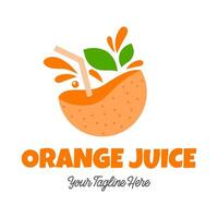 Fresh orange juice logo template design . Business logo for lemon juice, squeezed citrus, smoothies or lemonade. vector