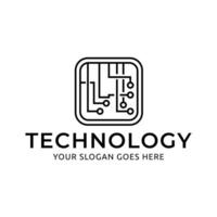 Processor logo icon. Processor circuit vector