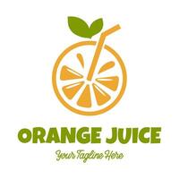 Fresh orange juice logo template design . Business logo for lemon juice, squeezed citrus, smoothies or lemonade. vector