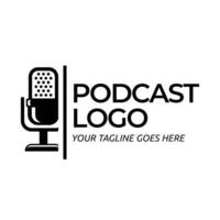 Podcast or Radio Logo design using Microphone icon vector
