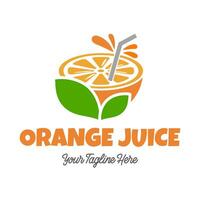 Fresh orange juice logo template design . Business logo for lemon juice, squeezed citrus, smoothies or lemonade. vector