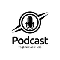 Podcast or Radio Logo design using Microphone icon vector