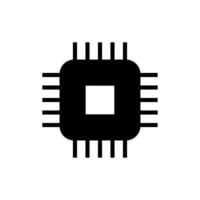 Processor logo icon. Processor circuit vector