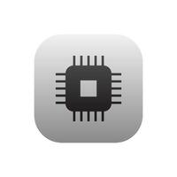 Processor logo icon. Processor circuit vector