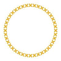 Abstract Floral Empty Round Embroidery Frame Border vector