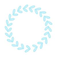 Abstract Blue Leaf Empty Circle Frame vector