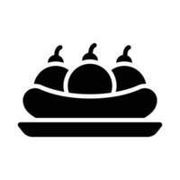 Simple Banana Split glyph icon. The icon can be used for websites, print templates, presentation templates, illustrations, etc vector