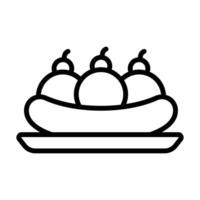 Simple Banana Split icon. The icon can be used for websites, print templates, presentation templates, illustrations, etc vector