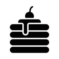 Simple Pancake glyph icon. The icon can be used for websites, print templates, presentation templates, illustrations, etc vector