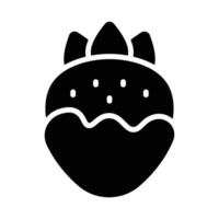 Simple Strawberry Chocolate glyph icon. The icon can be used for websites, print templates, presentation templates, illustrations, etc vector