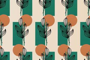 Abstract boho floral seamless pattern background vector