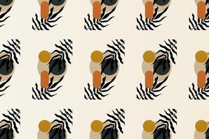 Abstract boho floral seamless pattern background vector