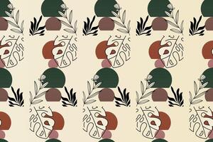 Abstract boho floral seamless pattern background vector