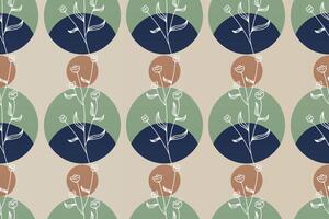 Abstract boho floral seamless pattern background vector