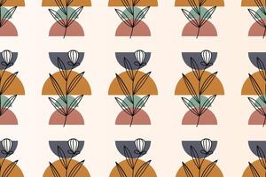 Abstract boho floral seamless pattern background vector