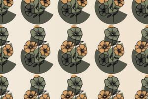 Abstract boho floral seamless pattern background vector