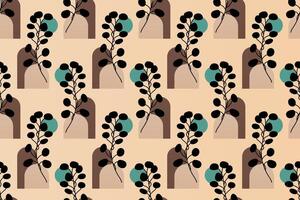 Abstract boho floral seamless pattern background vector