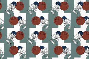 Abstract boho floral seamless pattern background vector