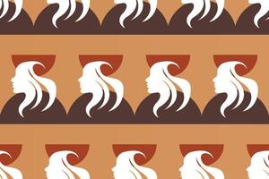 Boho girl seamless pattern background vector