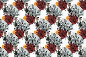 Abstract boho floral seamless pattern background vector