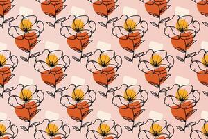 Abstract boho floral seamless pattern background vector