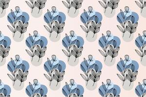 Abstract boho floral seamless pattern background vector