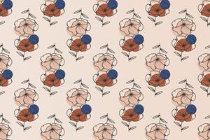 Abstract boho floral seamless pattern background vector