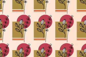 Abstract boho floral seamless pattern background vector