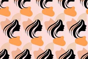 Boho girl seamless pattern background vector