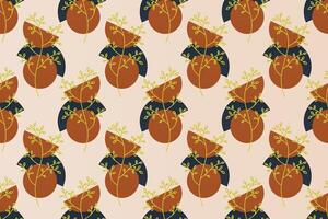 Abstract boho floral seamless pattern background vector