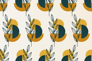 Abstract boho floral seamless pattern background vector