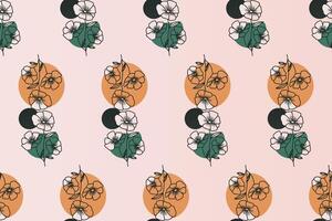 Abstract boho floral seamless pattern background vector