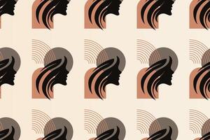 Boho girl seamless pattern background vector