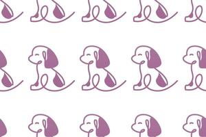 Cute dog seamless pattern background vector