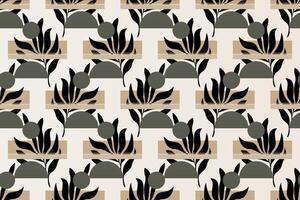 Abstract boho floral seamless pattern background vector