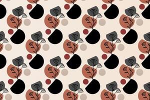 Abstract boho floral seamless pattern background vector