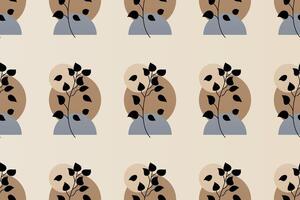 Abstract boho floral seamless pattern background vector