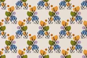 Abstract boho floral seamless pattern background vector