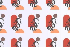 Boho girl seamless pattern background vector